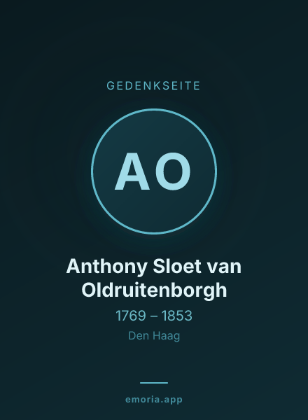 Gedenkportrait von Anthony Sloet van Oldruitenborgh