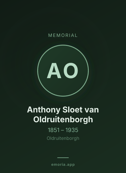 Memorial portrait of Anthony Sloet van Oldruitenborgh