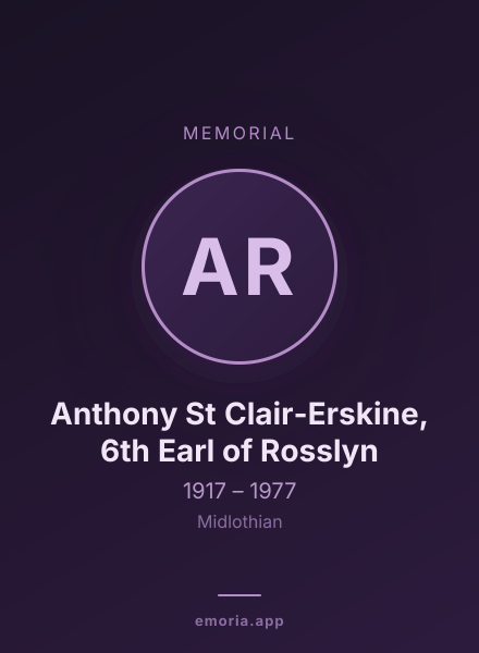 Memorial portrait of Anthony St Clair-Erskine, 6th Earl of Rosslyn