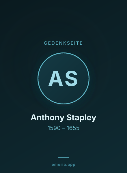 Gedenkportrait von Anthony Stapley