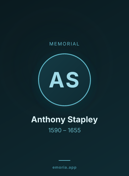 Memorial portrait of Anthony Stapley