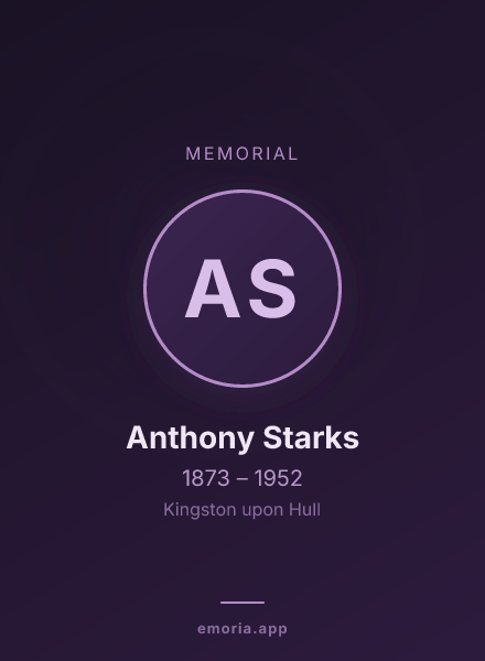 Memorial portrait of Anthony Starks
