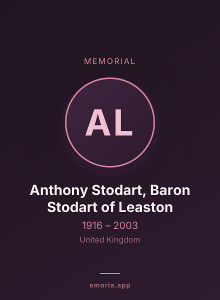 Memorial portrait of Anthony Stodart, Baron Stodart of Leaston