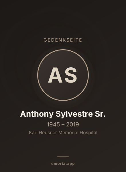 Gedenkportrait von Anthony Sylvestre Sr.