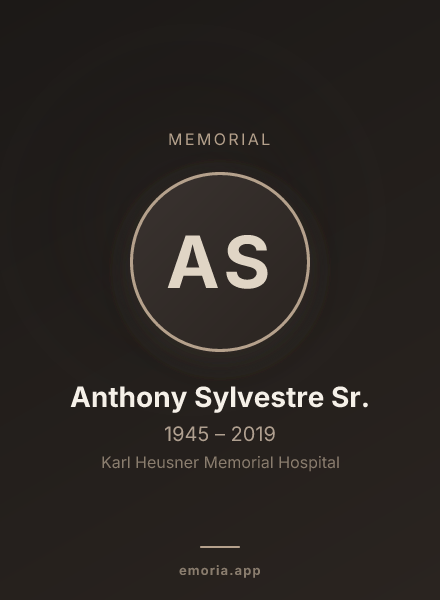 Memorial portrait of Anthony Sylvestre Sr.