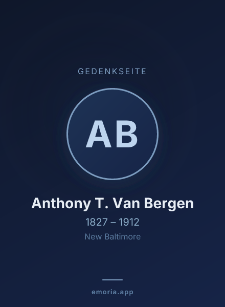 Gedenkportrait von Anthony T. Van Bergen