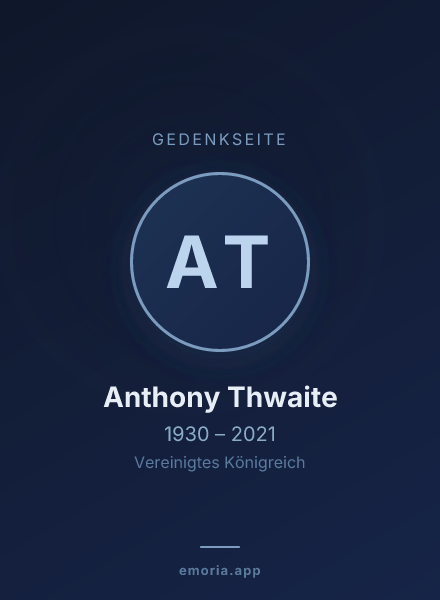 Gedenkportrait von Anthony Thwaite