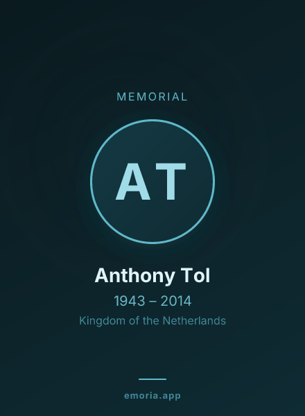 Memorial portrait of Anthony Tol