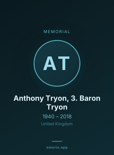 Memorial portrait of Anthony Tryon, 3. Baron Tryon