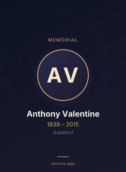 Memorial portrait of Anthony Valentine