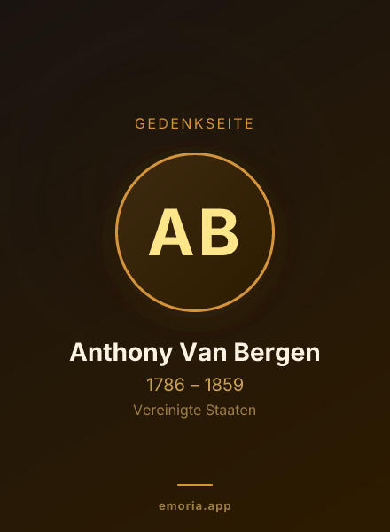Gedenkportrait von Anthony Van Bergen