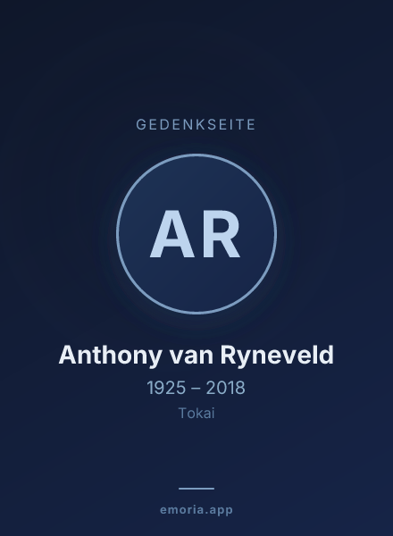 Gedenkportrait von Anthony van Ryneveld