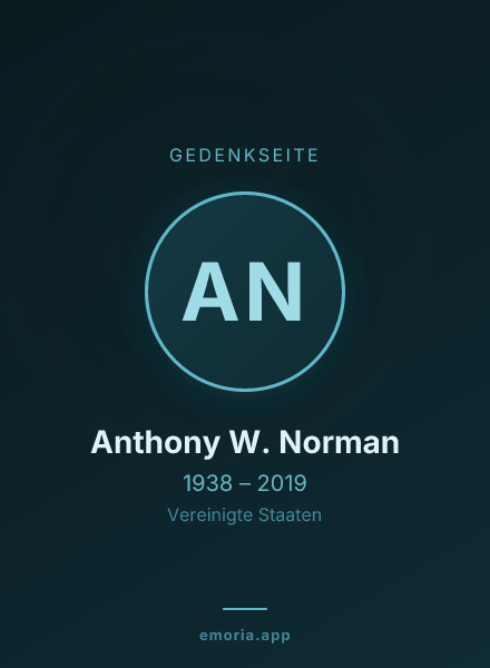 Gedenkportrait von Anthony W. Norman