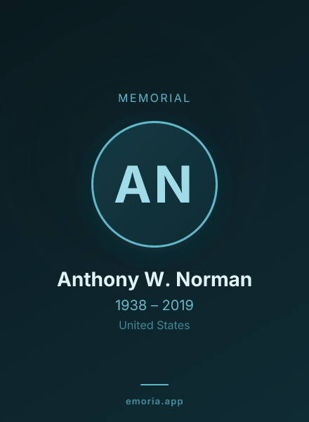 Memorial portrait of Anthony W. Norman