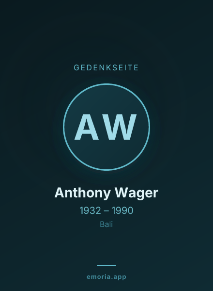 Gedenkportrait von Anthony Wager