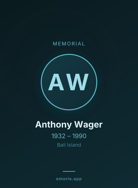 Memorial portrait of Anthony Wager