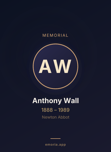 Memorial portrait of Anthony Wall