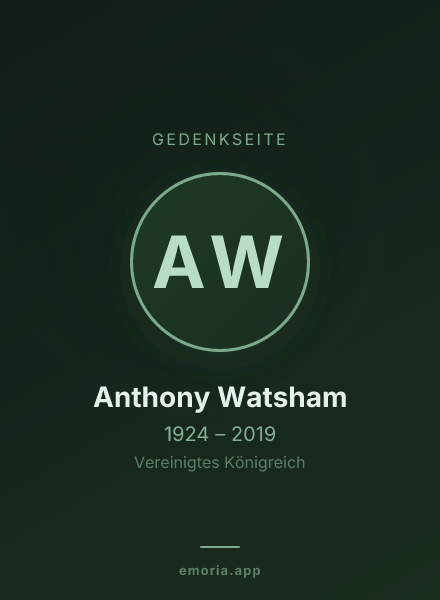 Gedenkportrait von Anthony Watsham