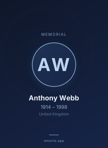 Memorial portrait of Anthony Webb