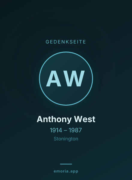 Gedenkportrait von Anthony West