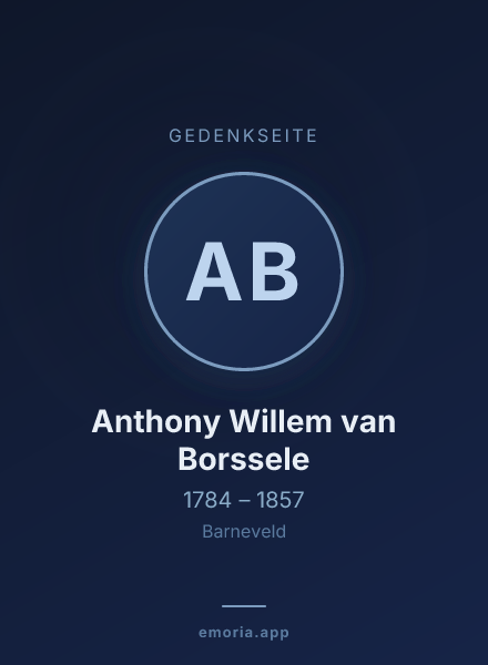Gedenkportrait von Anthony Willem van Borssele