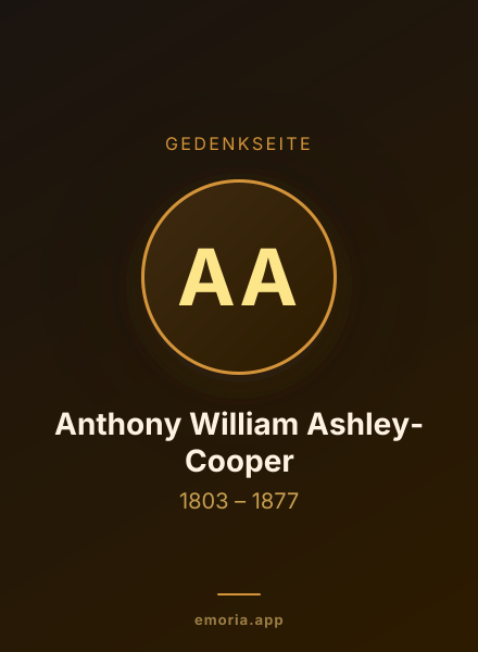 Gedenkportrait von Anthony William Ashley-Cooper