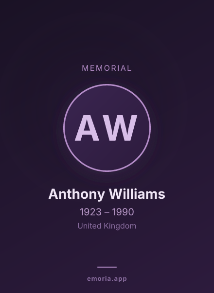 Memorial portrait of Anthony Williams
