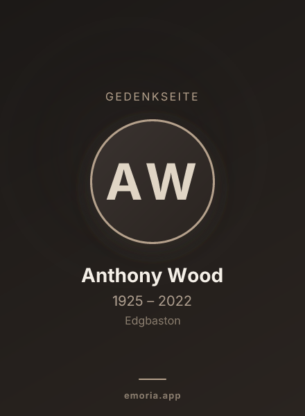 Gedenkportrait von Anthony Wood