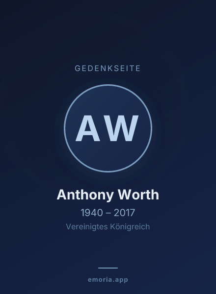 Gedenkportrait von Anthony Worth