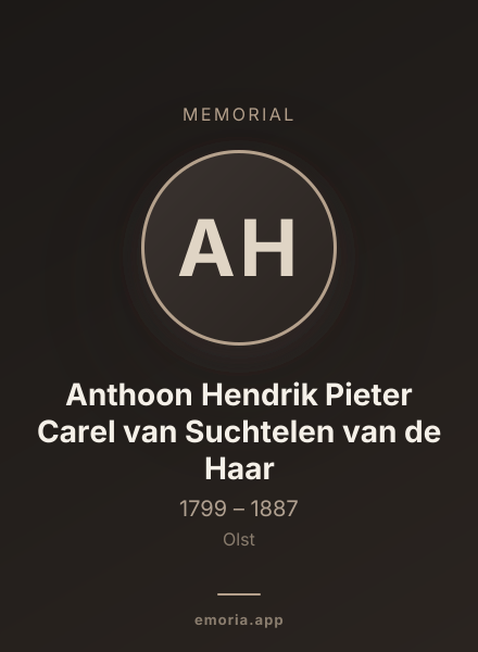 Memorial portrait of Anthoon Hendrik Pieter Carel van Suchtelen van de Haar