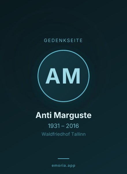 Gedenkportrait von Anti Marguste