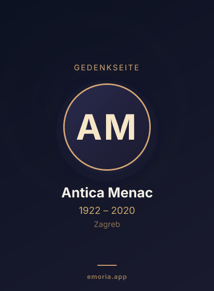 Gedenkportrait von Antica Menac