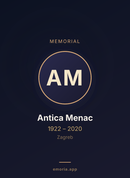 Memorial portrait of Antica Menac