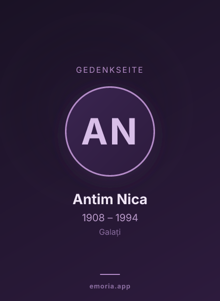 Gedenkportrait von Antim Nica
