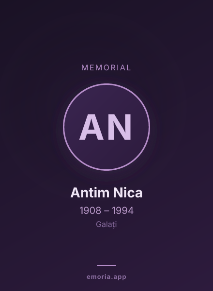 Memorial portrait of Antim Nica