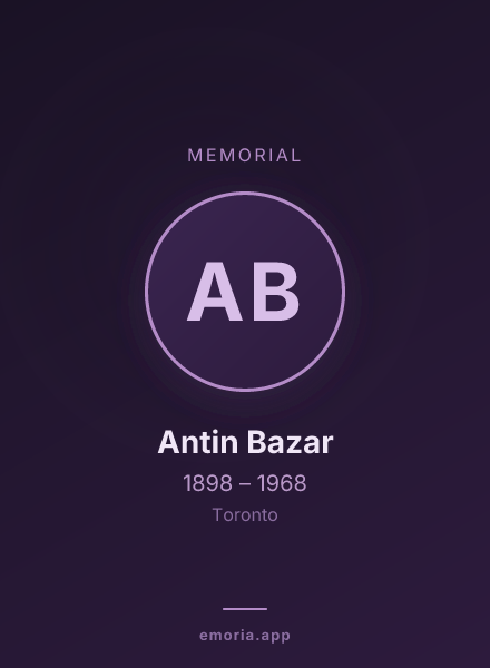 Memorial portrait of Antin Bazar