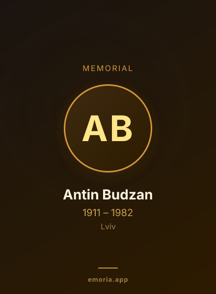Memorial portrait of Antin Budzan