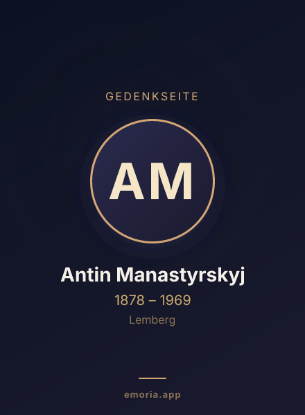 Gedenkportrait von Antin Manastyrskyj