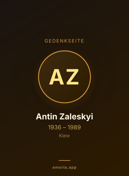 Gedenkportrait von Antin Zaleskyi