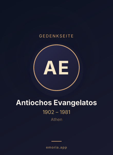 Gedenkportrait von Antiochos Evangelatos