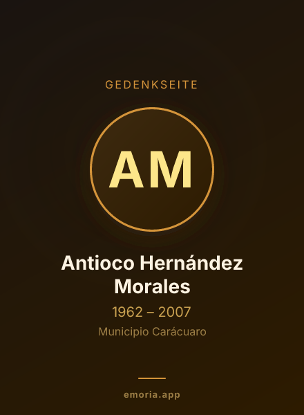 Gedenkportrait von Antioco Hernández Morales