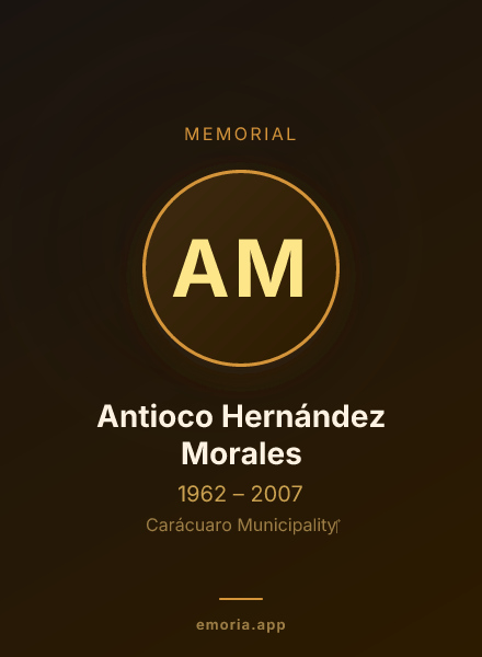Memorial portrait of Antioco Hernández Morales