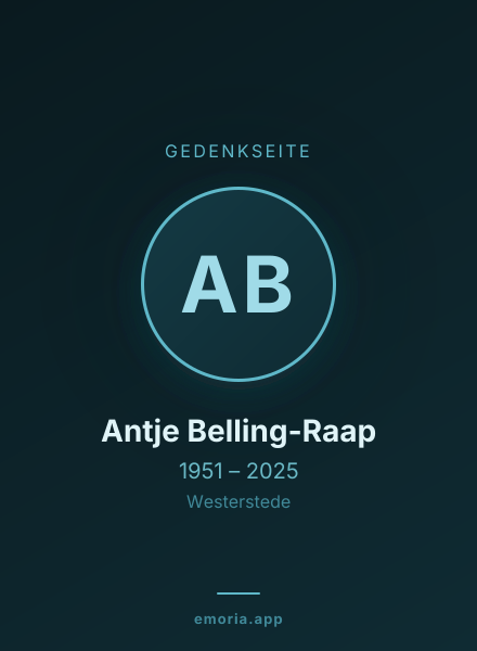 Gedenkportrait von Antje Belling-Raap