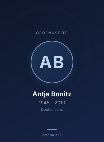 Gedenkportrait von Antje Bonitz
