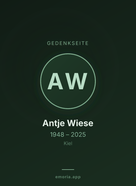 Gedenkportrait von Antje Wiese