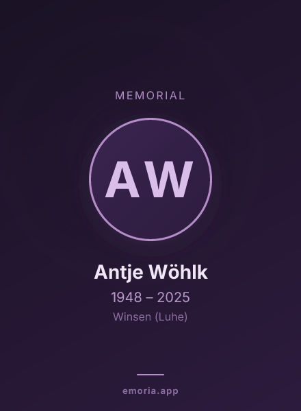 Memorial portrait of Antje Wöhlk