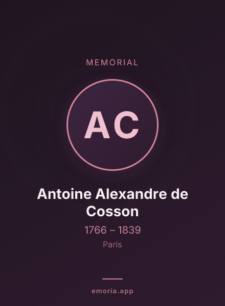 Memorial portrait of Antoine Alexandre de Cosson