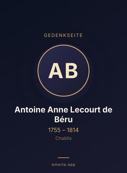 Gedenkportrait von Antoine Anne Lecourt de Béru