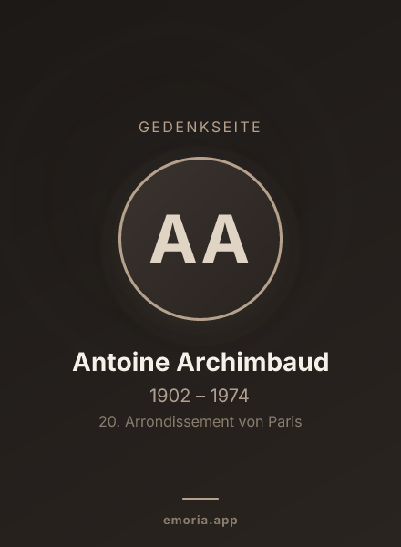 Gedenkportrait von Antoine Archimbaud