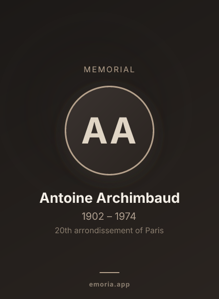Memorial portrait of Antoine Archimbaud